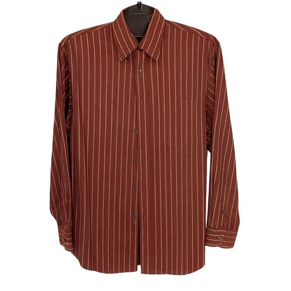 Roundtree & Yorke Other - Roundtree & Yorke Gold Label Men L Red Striped Non-Iron Button Down Shirt